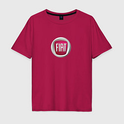 Футболка оверсайз мужская FIAT sport auto logo, цвет: маджента