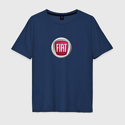 Футболка оверсайз мужская FIAT sport auto logo, цвет: тёмно-синий
