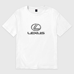 Футболка оверсайз мужская Lexus авто бренд лого, цвет: белый