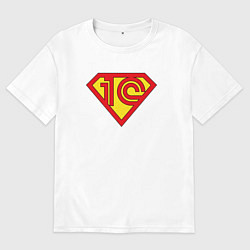 Футболка оверсайз мужская Супер 1cмен, цвет: белый