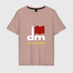 Футболка оверсайз мужская Depeche Mode - Black celebration tonight, цвет: пыльно-розовый