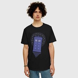 Футболка оверсайз мужская Tardis fly, цвет: черный — фото 2