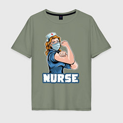 Футболка оверсайз мужская Good nurse, цвет: авокадо