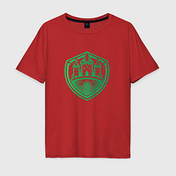 Футболка оверсайз мужская Логотип Рыцарского замка, цвет: красный