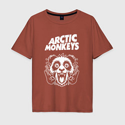 Футболка оверсайз мужская Arctic Monkeys rock panda, цвет: кирпичный