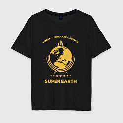 Футболка оверсайз мужская Helldivers: Super Earth, цвет: черный