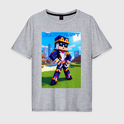 Мужская футболка оверсайз Jotaro Kujo and Minecraft - collaboration