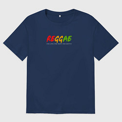 Футболка оверсайз мужская Reggae music in color, цвет: тёмно-синий