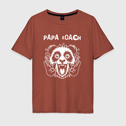 Футболка оверсайз мужская Papa Roach rock panda, цвет: кирпичный