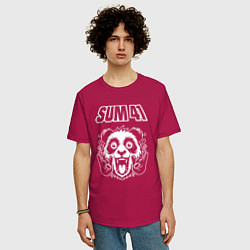 Футболка оверсайз мужская Sum41 rock panda, цвет: маджента — фото 2