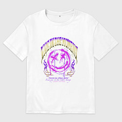 Футболка оверсайз мужская Жить в моменте, цвет: белый