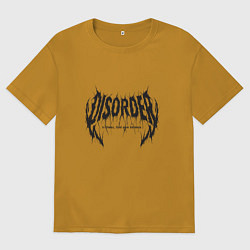 Футболка оверсайз мужская Беспорядок это хаос найдите свой баланс, цвет: горчичный