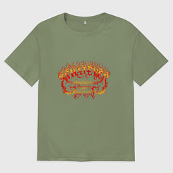 Футболка оверсайз мужская Cделай свою душу счастливой, цвет: авокадо