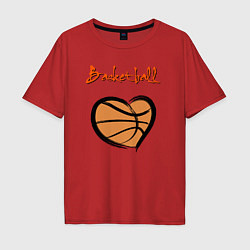 Футболка оверсайз мужская Basket lover, цвет: красный