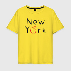 Футболка оверсайз мужская New York apple, цвет: желтый