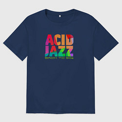 Футболка оверсайз мужская Acid jazz colorful, цвет: тёмно-синий
