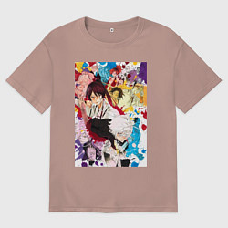 Футболка оверсайз мужская Адский рай Габимару Синоби, цвет: пыльно-розовый