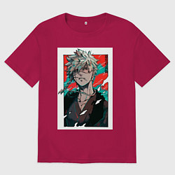 Футболка оверсайз мужская Адский рай Тёбэй Адза, цвет: маджента