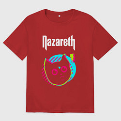 Футболка оверсайз мужская Nazareth rock star cat, цвет: красный