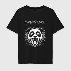 Футболка оверсайз мужская Evanescence rock panda, цвет: черный