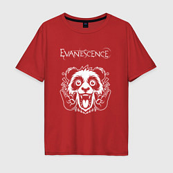 Футболка оверсайз мужская Evanescence rock panda, цвет: красный