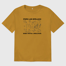 Футболка оверсайз мужская People are strange, цвет: горчичный