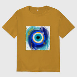 Футболка оверсайз мужская На удачу, цвет: горчичный