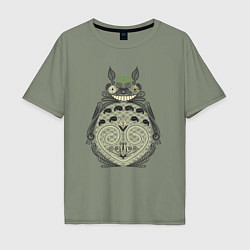 Футболка оверсайз мужская Forest Totoro, цвет: авокадо