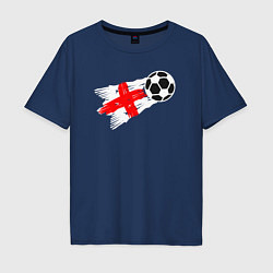 Футболка оверсайз мужская Футбол Англии, цвет: тёмно-синий