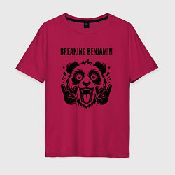 Футболка оверсайз мужская Breaking Benjamin - rock panda, цвет: маджента