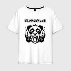 Футболка оверсайз мужская Breaking Benjamin - rock panda, цвет: белый