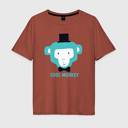 Футболка оверсайз мужская Cool monkey, цвет: кирпичный