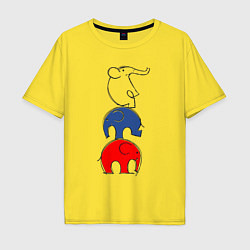 Футболка оверсайз мужская Пирамида из слонов, цвет: желтый