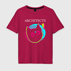 Футболка оверсайз мужская Architects rock star cat, цвет: маджента