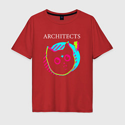 Футболка оверсайз мужская Architects rock star cat, цвет: красный