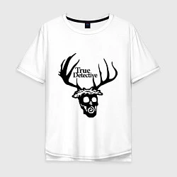 Футболка оверсайз мужская True Detective: Deer Skull, цвет: белый