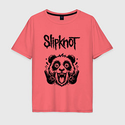 Футболка оверсайз мужская Slipknot - rock panda, цвет: коралловый