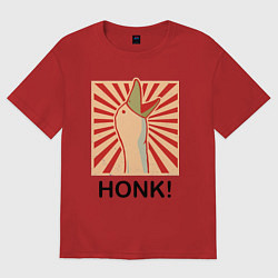 Футболка оверсайз мужская Гусь honk, цвет: красный