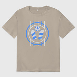 Футболка оверсайз мужская Футбол игрок номер 11, цвет: миндальный