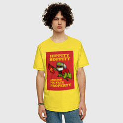 Футболка оверсайз мужская Лягушка революционер, цвет: желтый — фото 2
