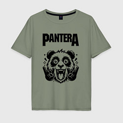 Футболка оверсайз мужская Pantera - rock panda, цвет: авокадо