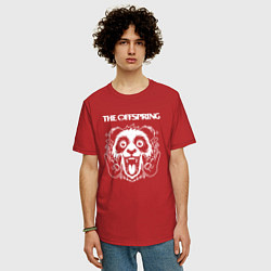 Футболка оверсайз мужская The Offspring rock panda, цвет: красный — фото 2