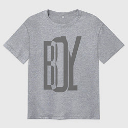 Футболка оверсайз мужская Слово из больших букв - boy, цвет: меланж