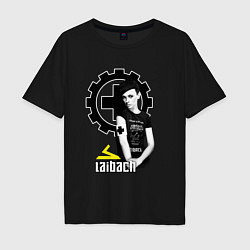 Футболка оверсайз мужская Laibach - A girl with tshirt, цвет: черный
