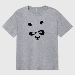 Футболка оверсайз мужская Кунг фу панда силуэт, цвет: меланж