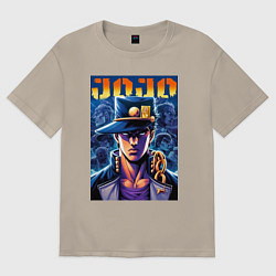 Футболка оверсайз мужская Jojo - Jotaro Kujo ai art, цвет: миндальный