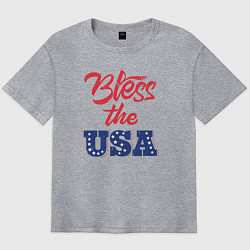 Футболка оверсайз мужская Bless the USA, цвет: меланж
