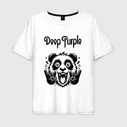 Футболка оверсайз мужская Deep Purple - rock panda, цвет: белый