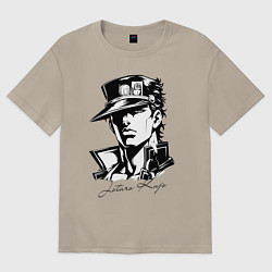 Футболка оверсайз мужская Jotaro Kujo - anime ai art, цвет: миндальный