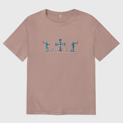 Футболка оверсайз мужская Laibach - Nova akropola, цвет: пыльно-розовый